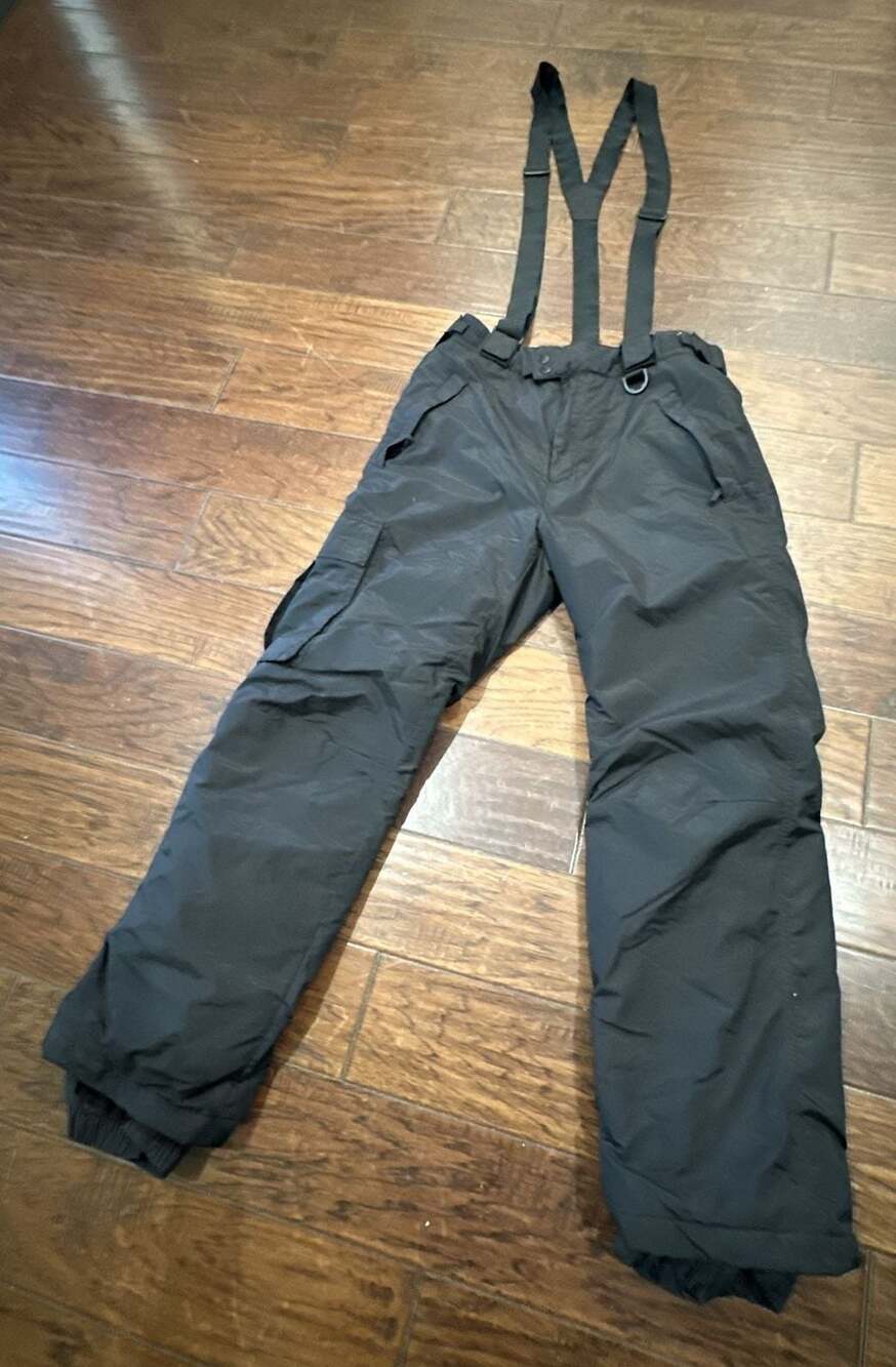 Sport Essentials Black Suspender Snow Pants Ski Snowboard Overalls Bibs Medium
